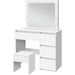 Lykke Makeup Table with Light Amelia 94cm, white