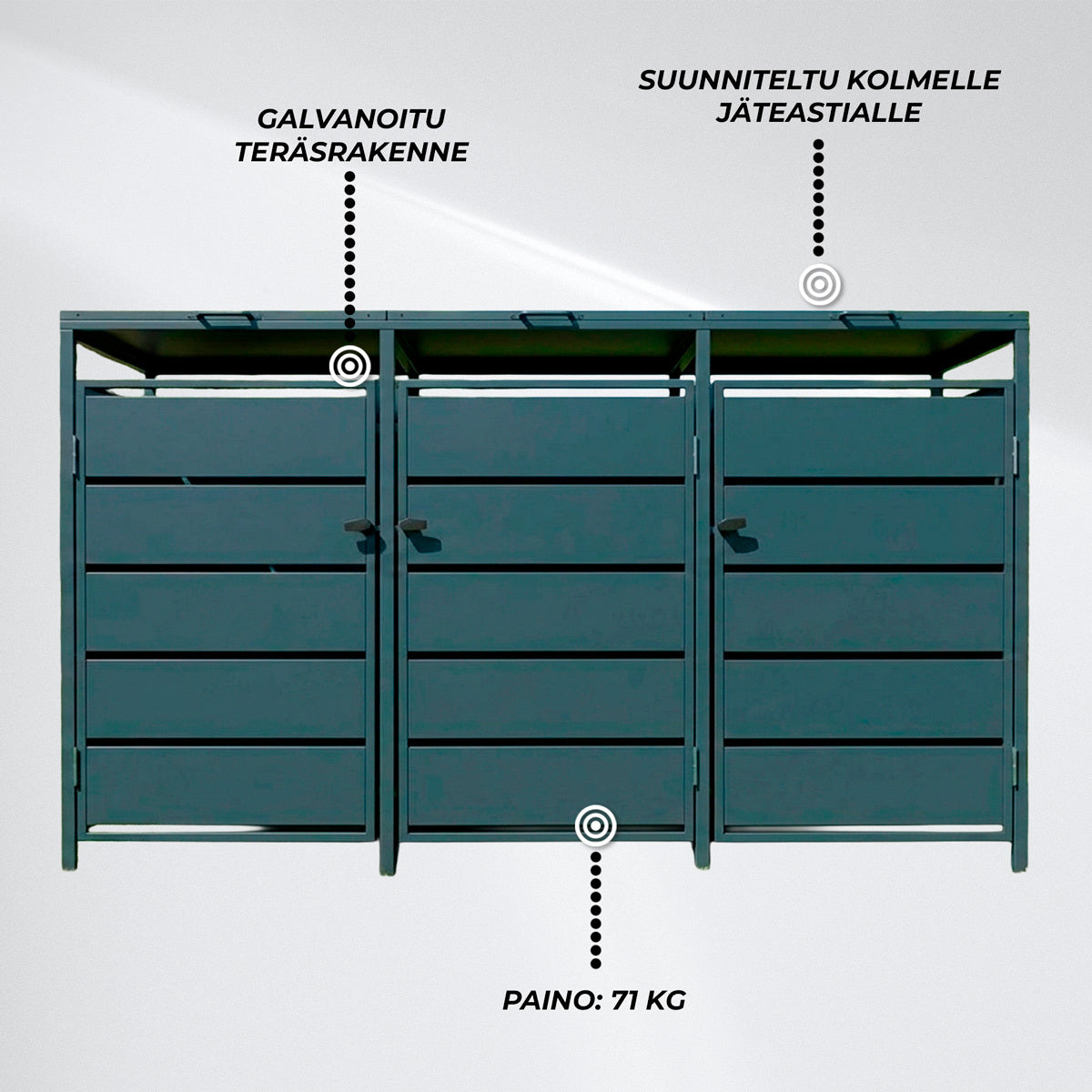 
              Fornorth Roskakatos Premium 207x82x121cm
