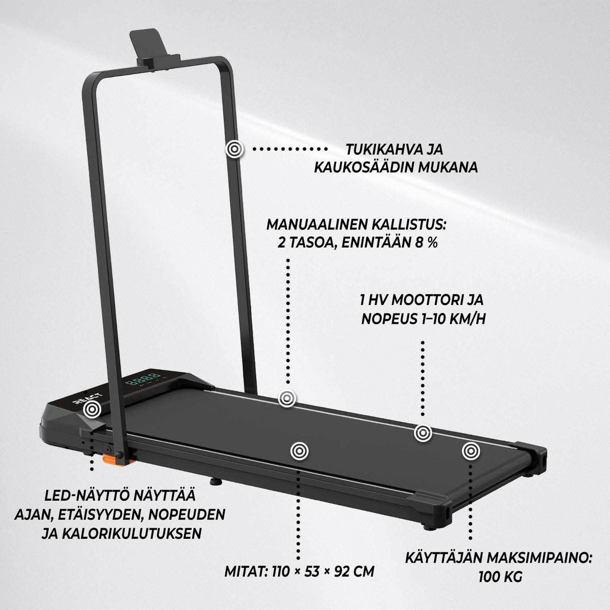 
              React Walking Pad 600 con Maniglia