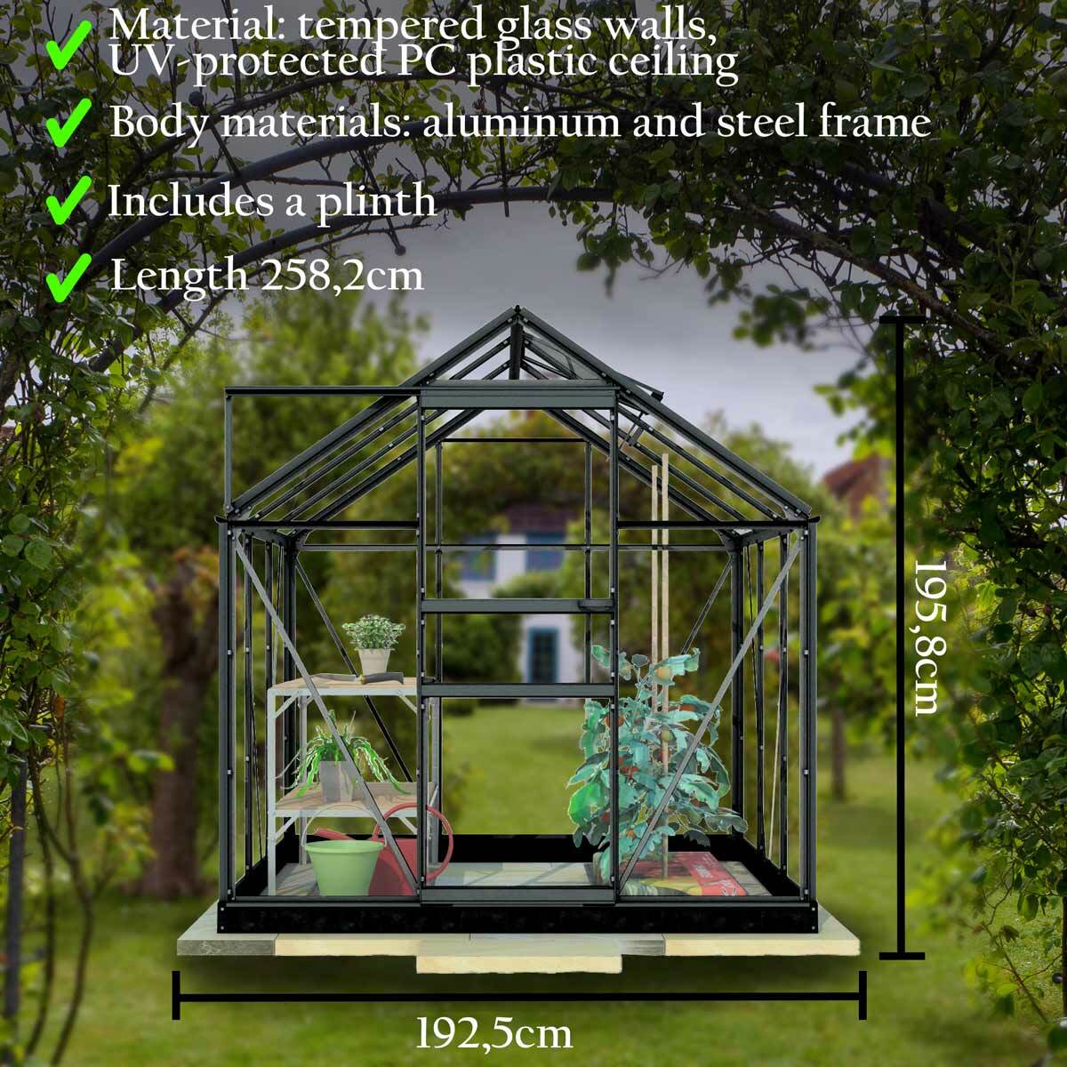 
              Lykke Greenhouse Hybrid 5m2, black