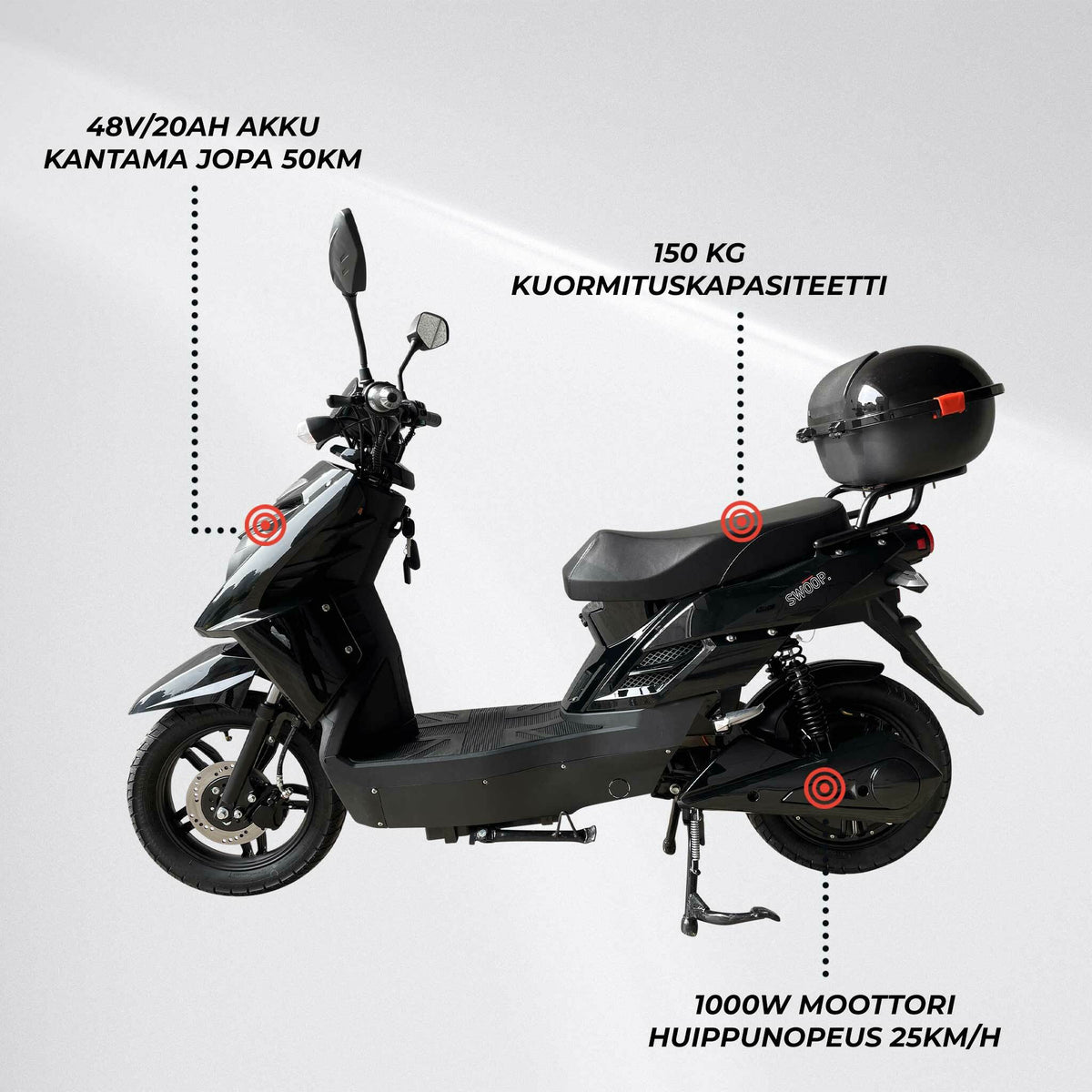 
              Swoop Sähköskootteri Elegante Musta 1000W