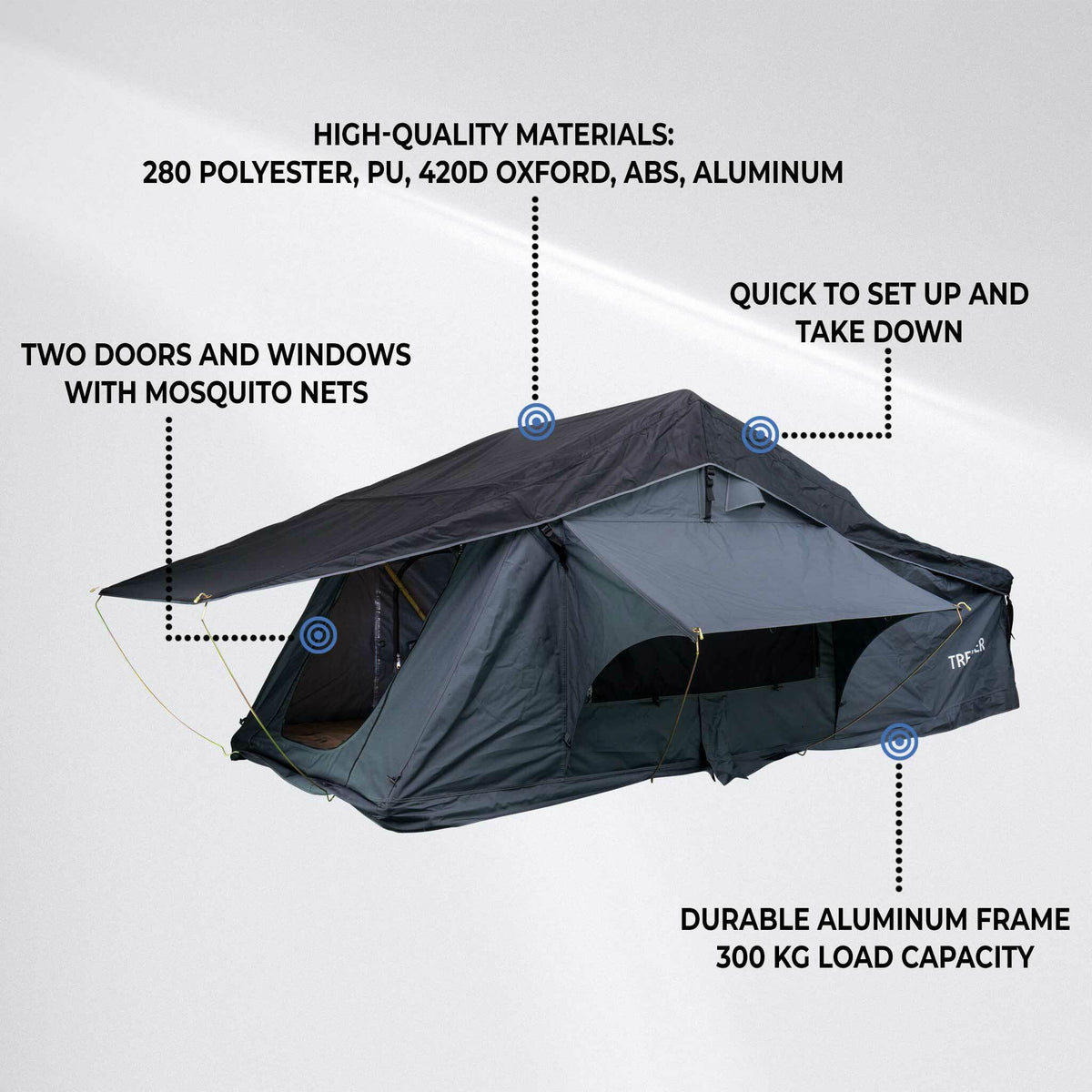 
              Trekker Daktent Cabin L, grijs