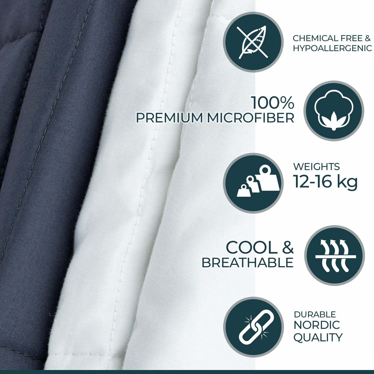 Couverture Lestée Adulte 13 Kg - Dimensions 200x230 Cm, Tissu 100% Coton, Perles De Verre - Pour Améliorer Le Sommeil Et Réduire L'anxiété - 4