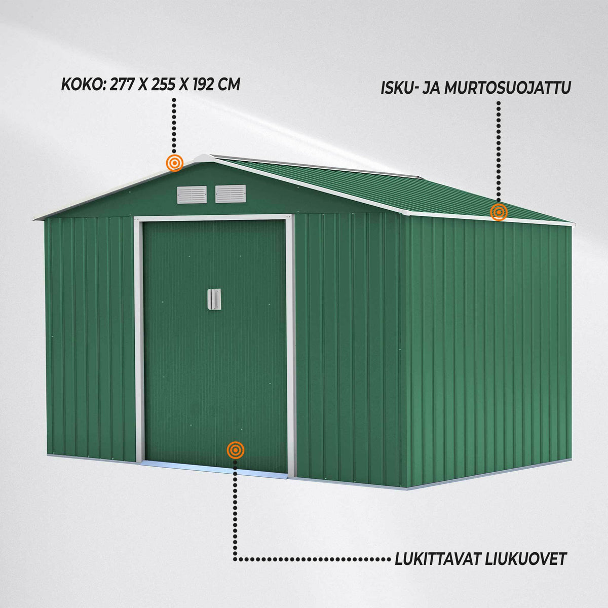 
              Fornorth pihavarasto 7.06m2, vihreä