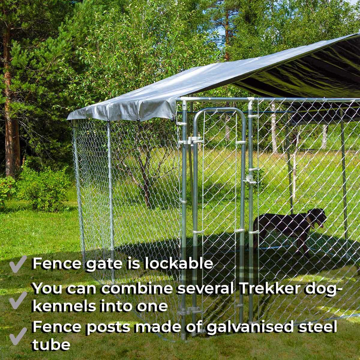 
              Trekker Perrera exterior con techo 3 x 1,5m