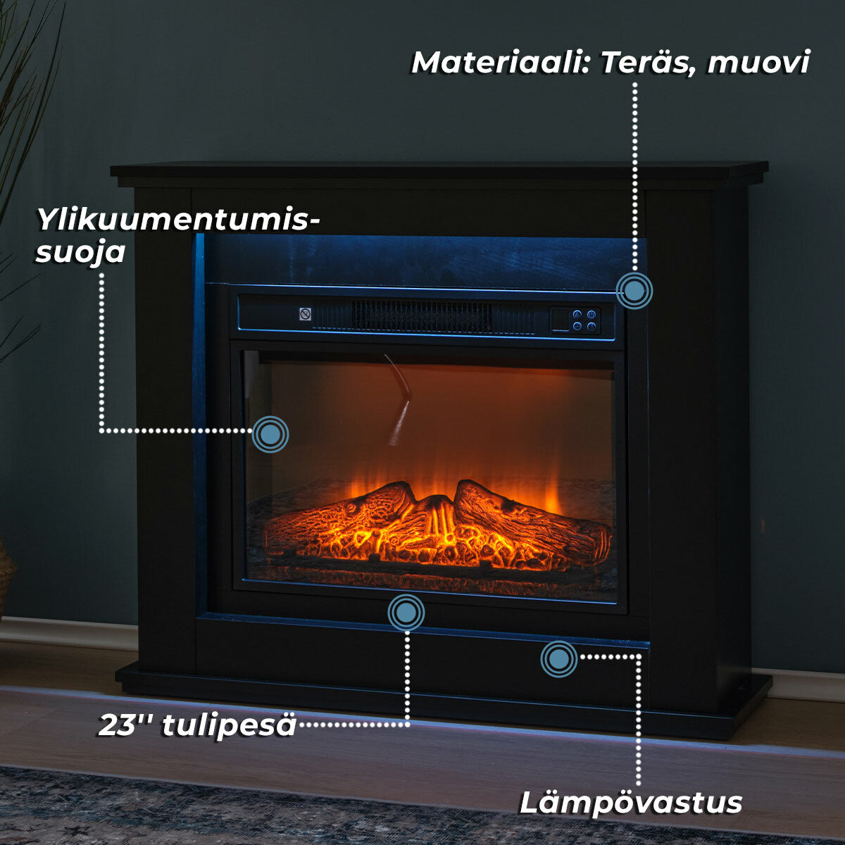 
              Lykke Sähkötakka L, 2000W, Musta