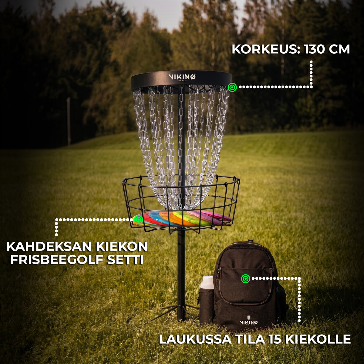 
              Viking Discs Challenger frisbeegolfkori-setti