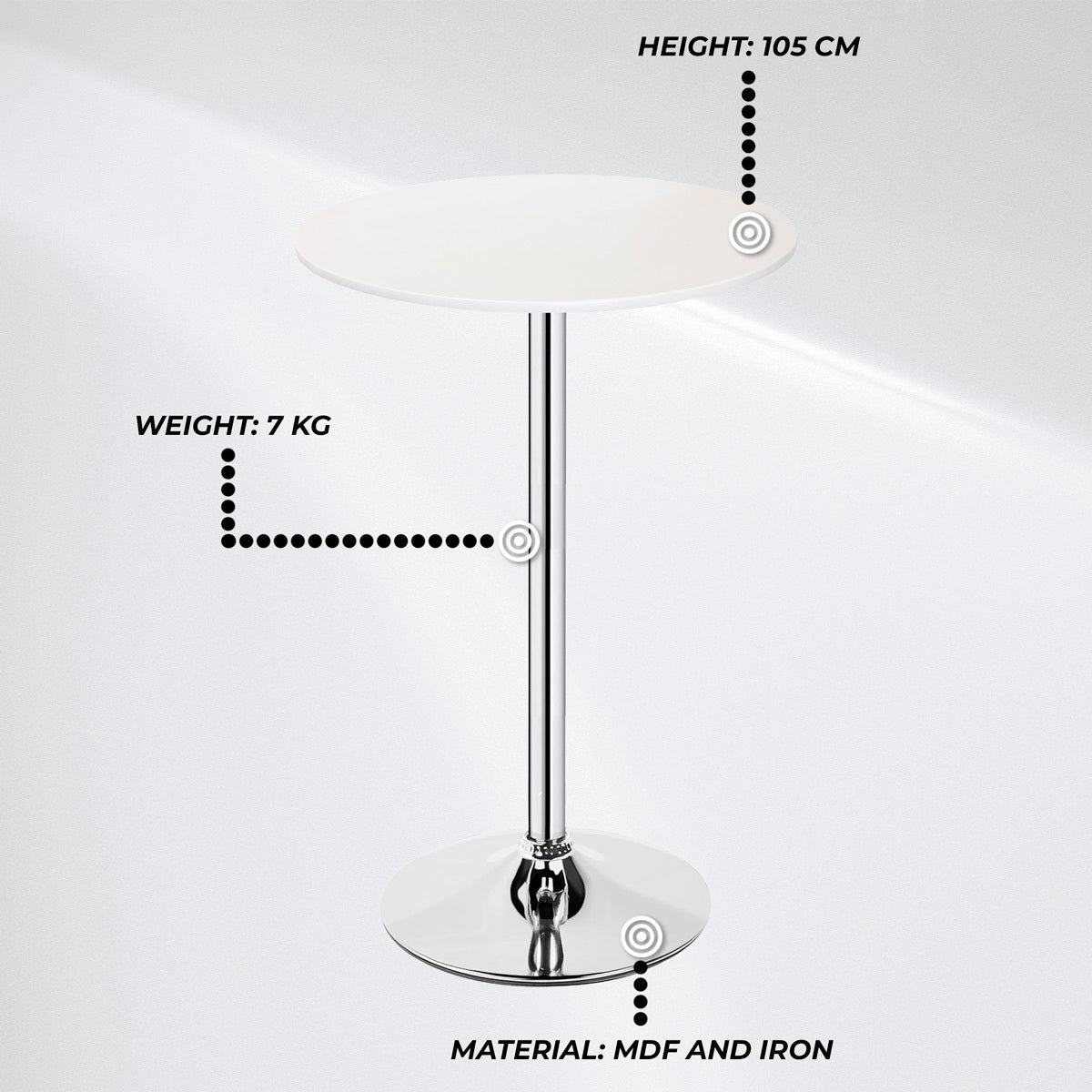 
              Lykke Bar Table Comfort White 60x105cm