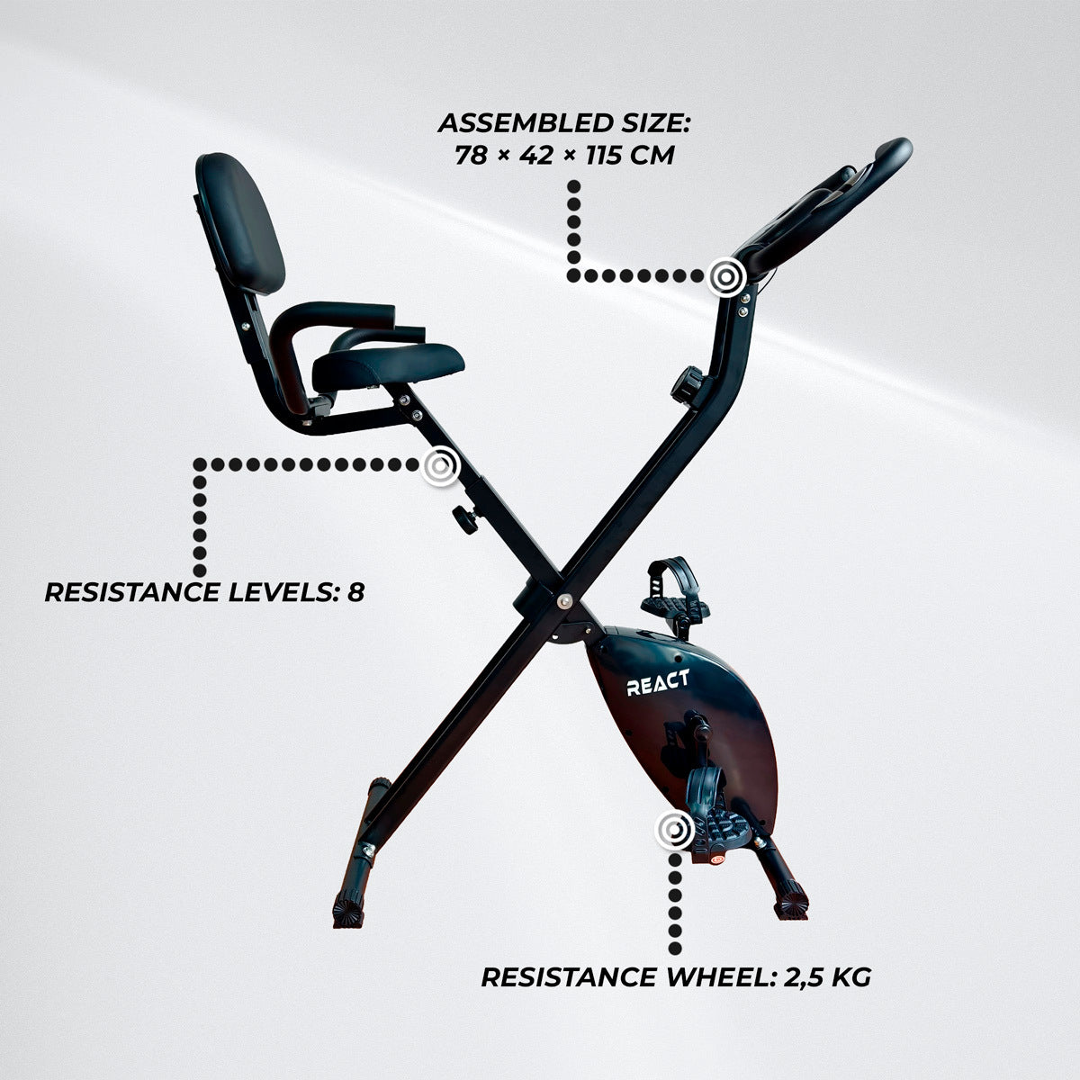 heimtrainer fahrrad klappbar React Heimtrainer klappbar mit Rückenlehne - 179,00 EUR