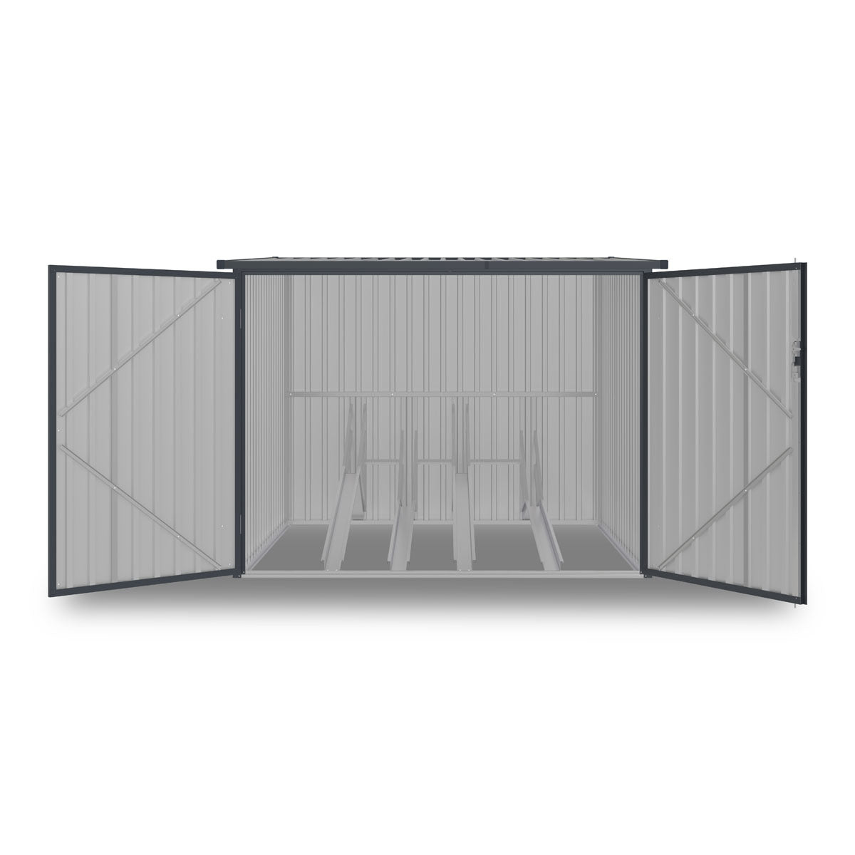 
              Fornorth Fahrradgarage für vier Fahrräder 203 x 198 x 157 cm, Dunkelgrau