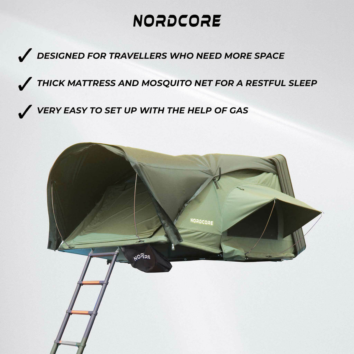 
              Nordcore Tente de toit Summit Pro XL, Green