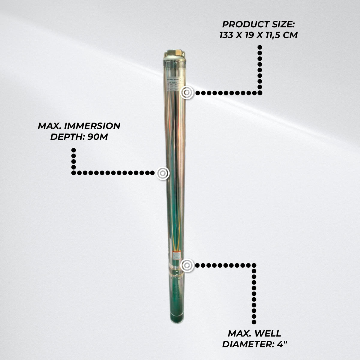 
              Fornorth Tauchpumpe für Brunnen 1,1 kW, 1,5 PS
