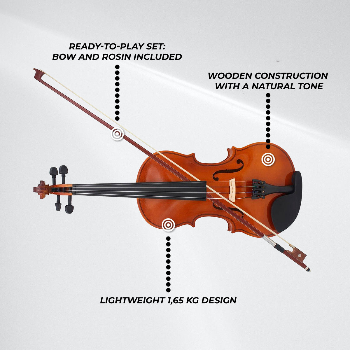 
              Lykke Violin Klassisk, størrelse 1/2, 13"