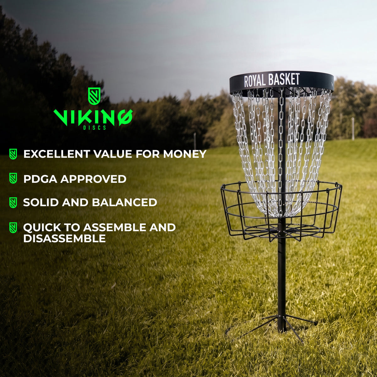 
              Viking Discs Royal Basket Cesto Disc Golf, Black Edition