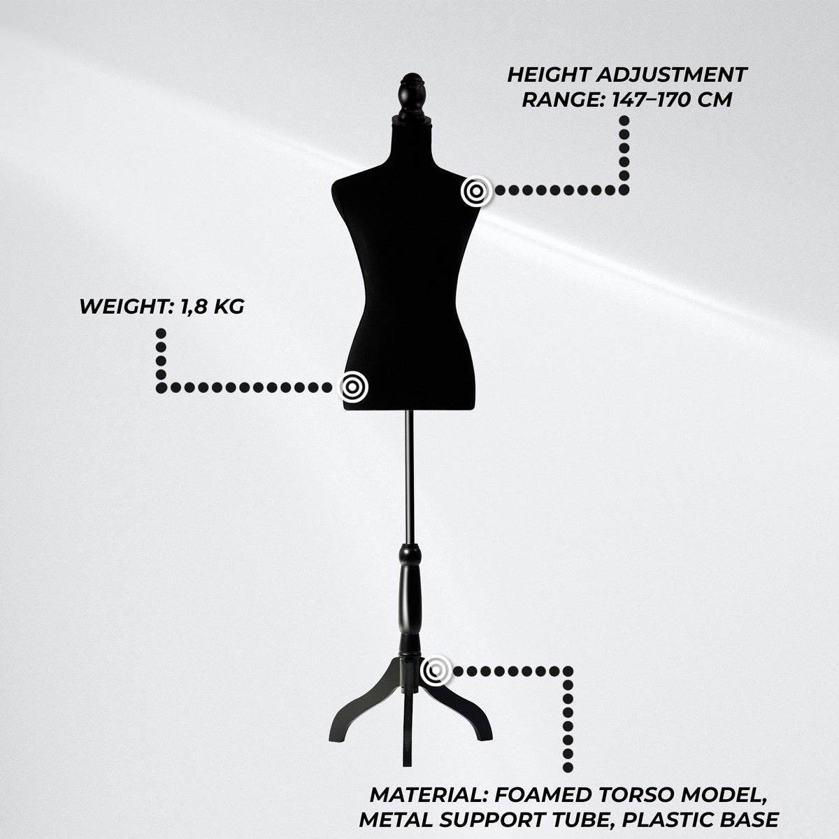 
              Lykke mannequin de couture Diana Noir