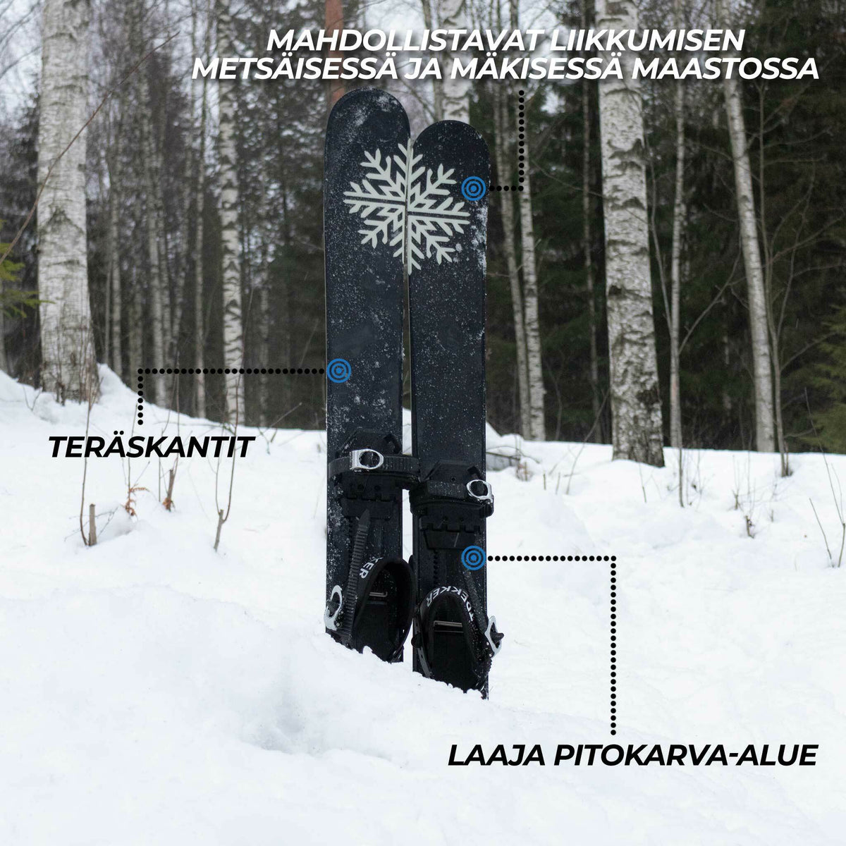 
              Trekker Liukulumikengät 130cm siteillä