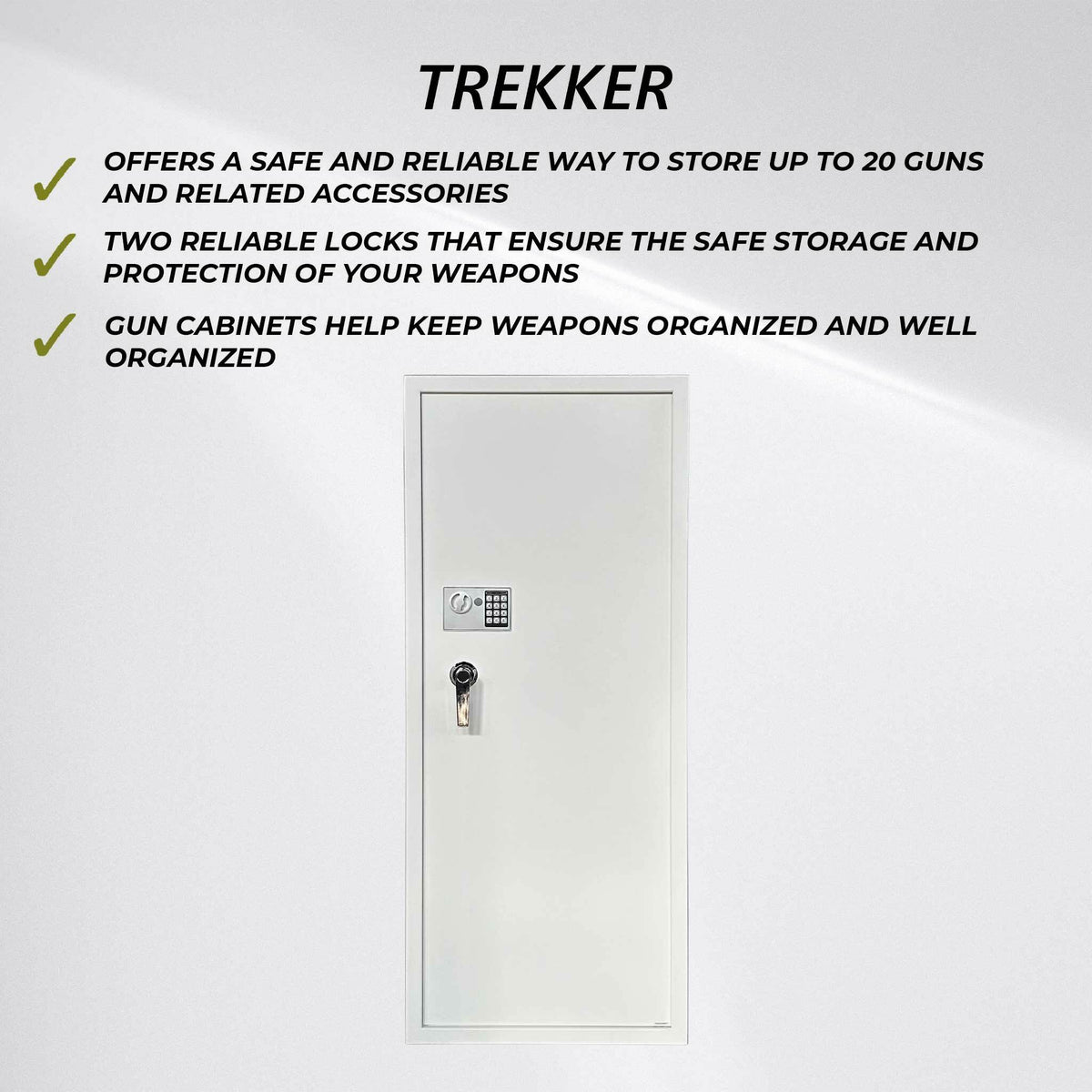 
              Trekker Armadio per Armi per 20 armi AS2000, Bianco, con lucchetto digitale