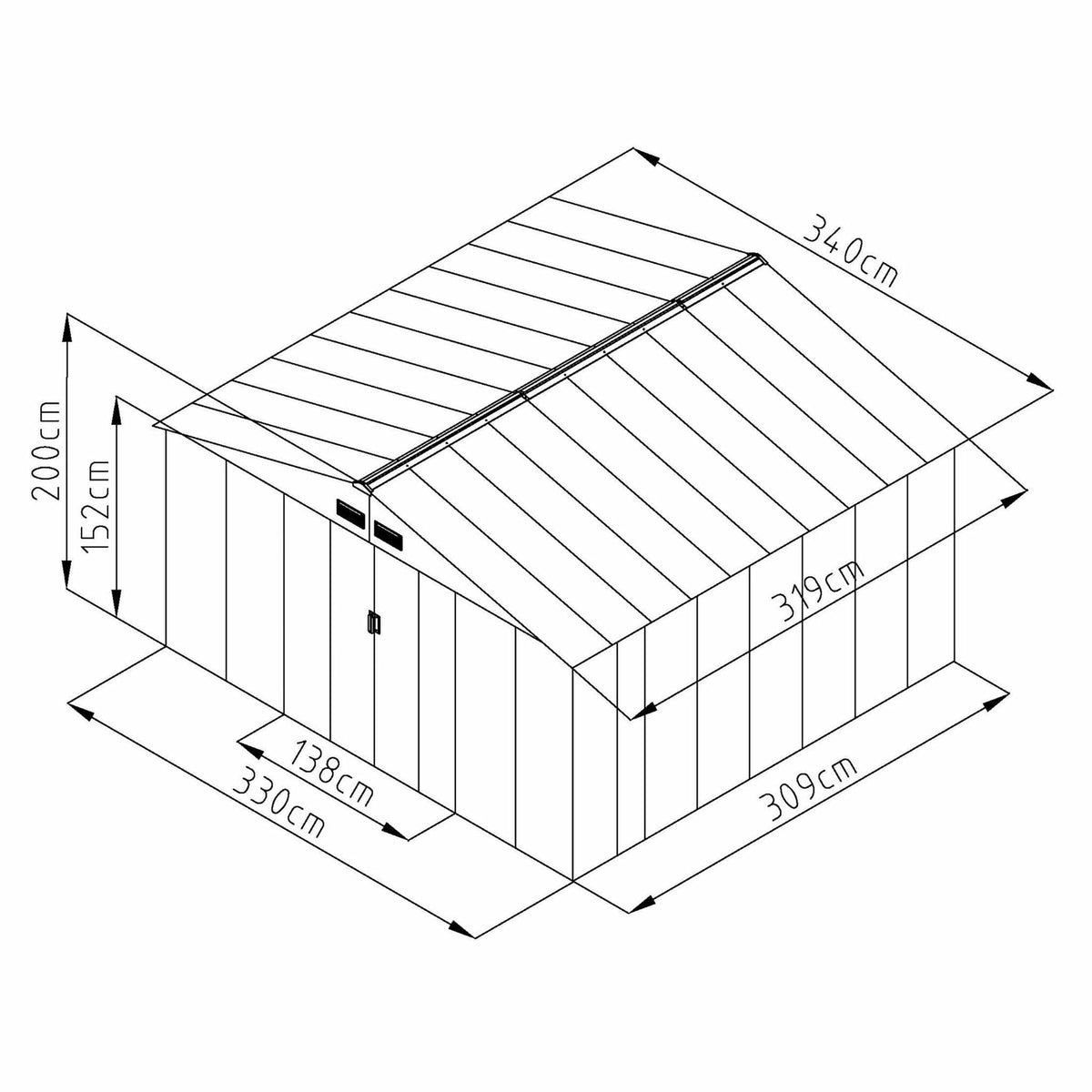 
              Fornorth Caseta de Jardín, 10.85m2, Verde