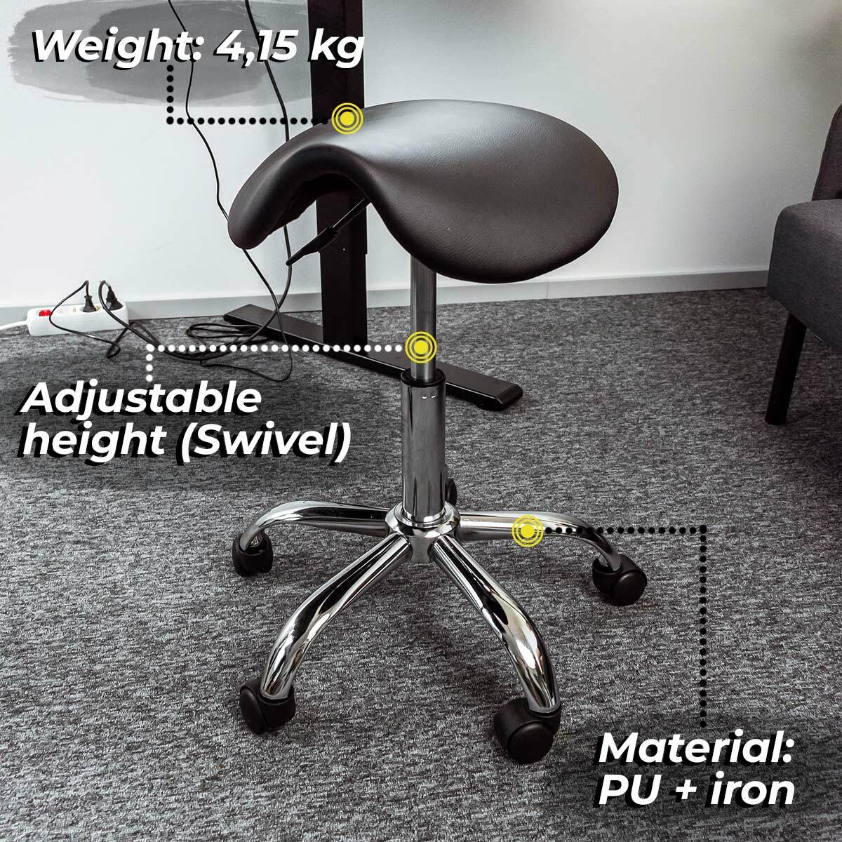 
              Lykke Tabouret Selle de Cheval Comfort, noir