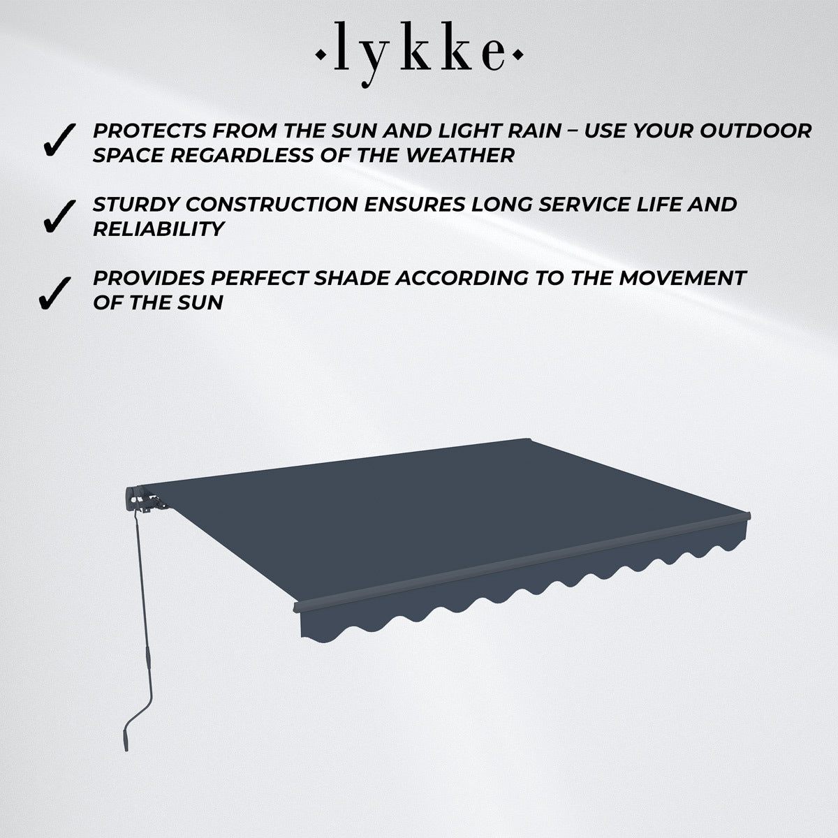 
              Lykke Store Banne 2,95x2,5 m, gris foncé