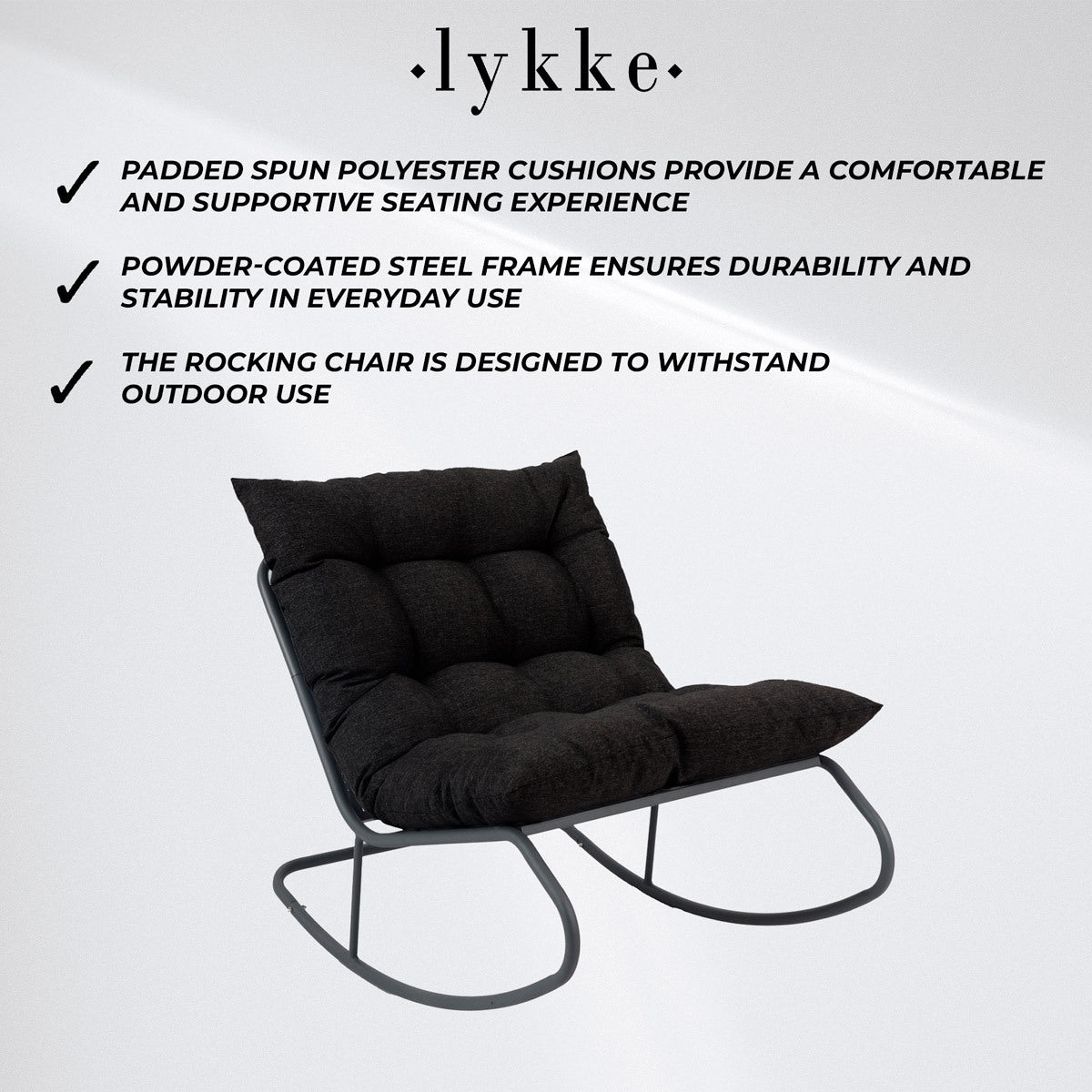 
              Lykke Rocking Chair Fjord, black