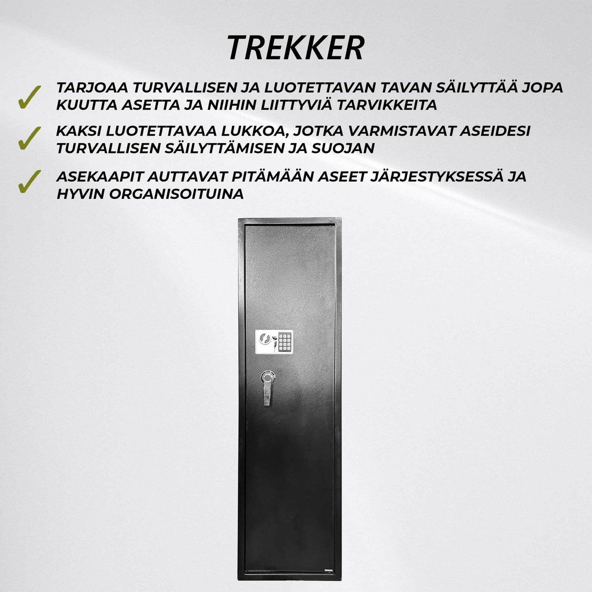 
              Trekker Asekaappi 6-asetta AS600 v2, digitaalilukolla, Musta