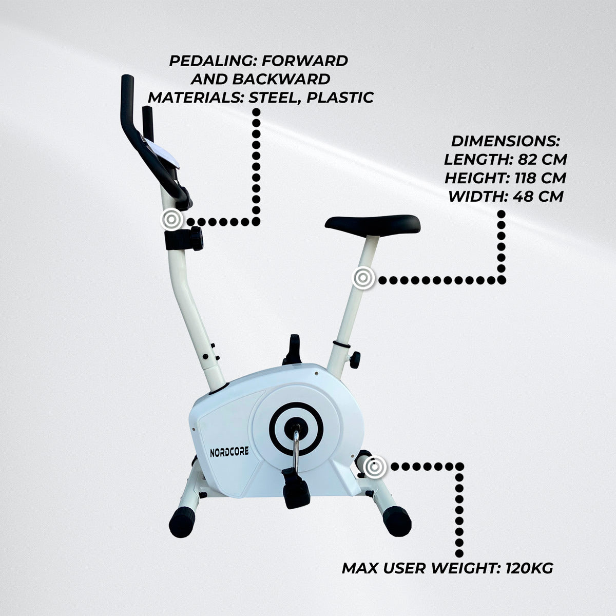 
              Nordcore Exercise Bike Core 400, White