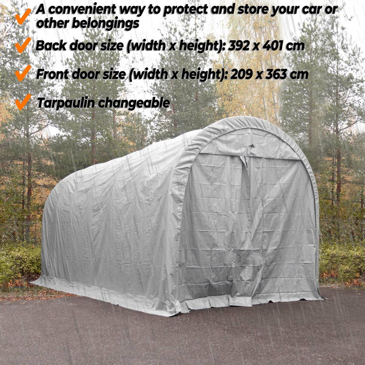 
              Fornorth Garagetent 3,5x7,5m, Lichtgrijs