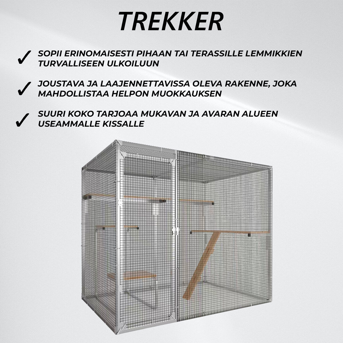 
              Trekker Kissan ulkohäkki 2,5x1,5x1,95m