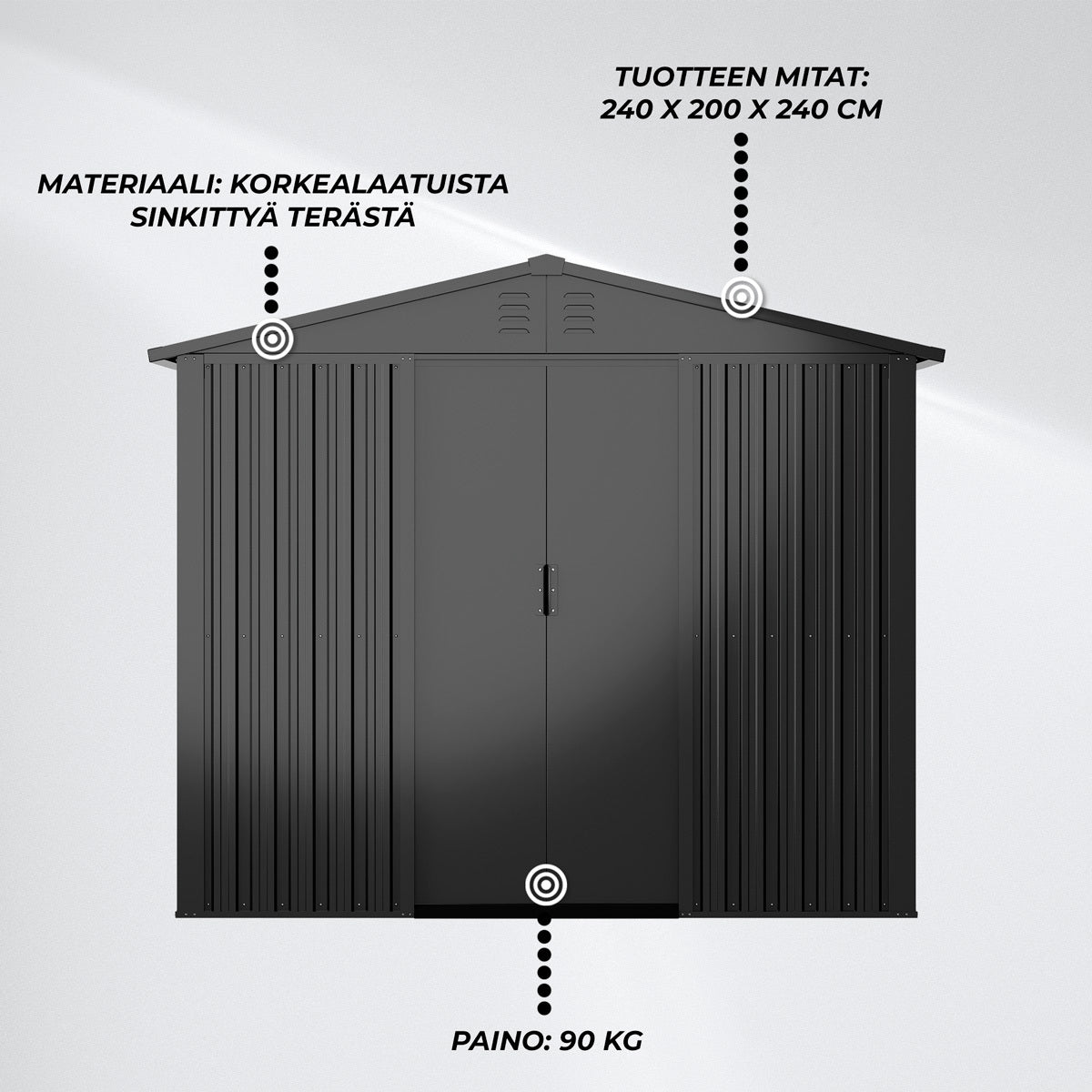 
              Fornorth Pihavarasto 5.8m2, musta