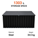 Fornorth udendørs opbevaringsboks 183x88x94 cm 1303L, sort