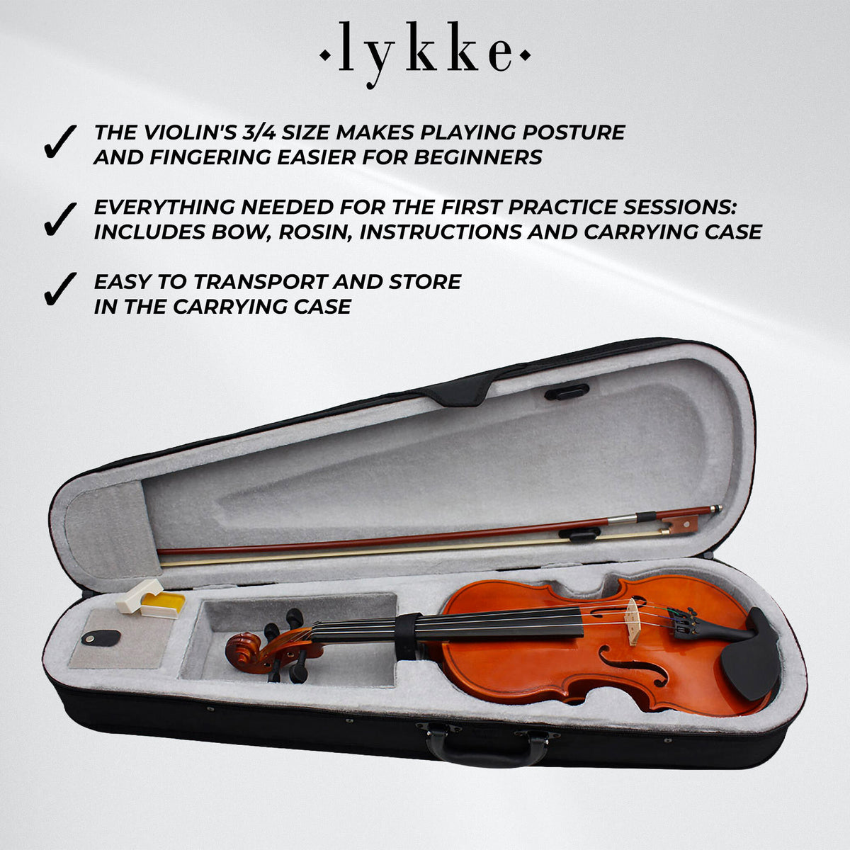 
              Lykke Violin Klassisk, størrelse 3/4, 14"