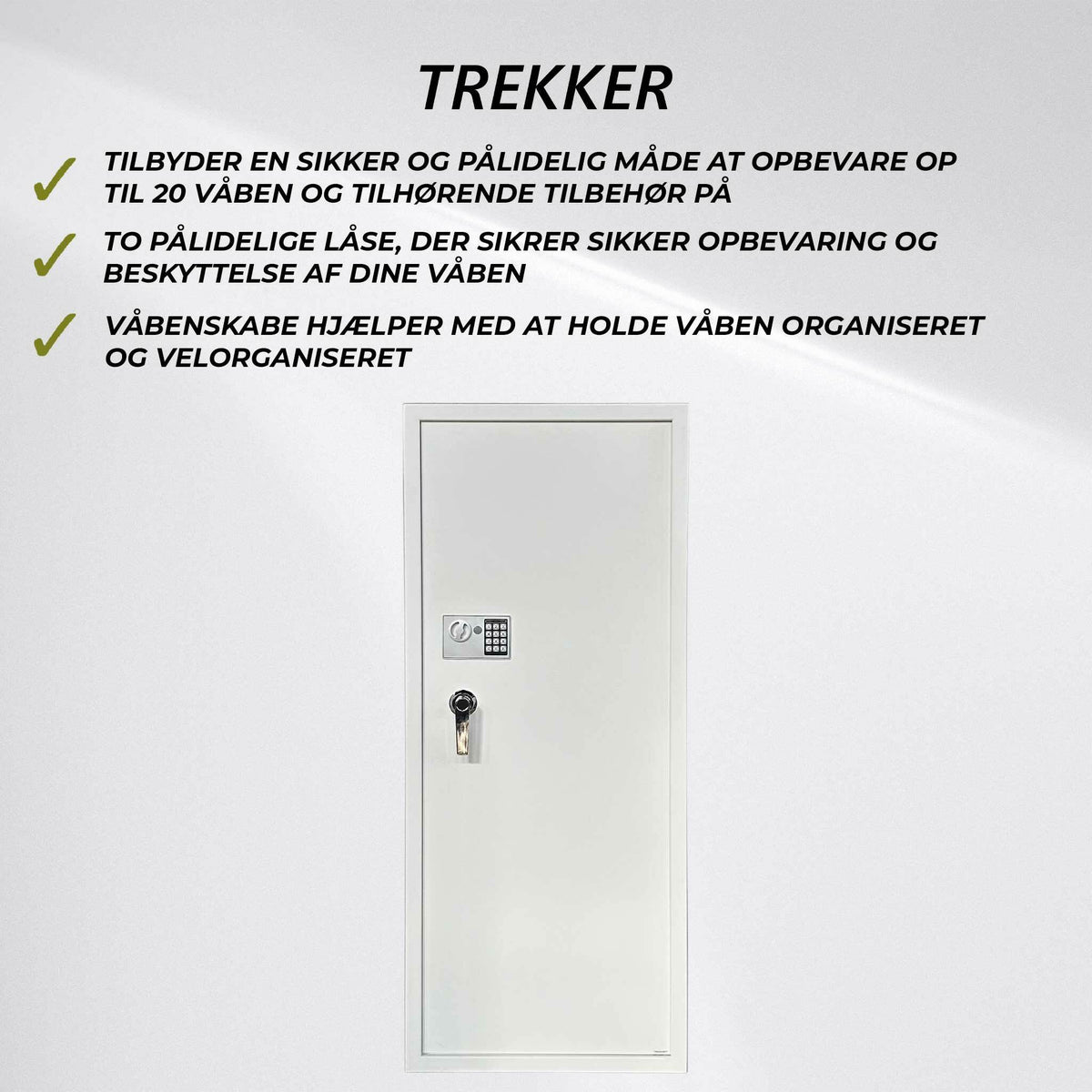 
              Trekker Armadio per Armi per 20 armi AS2000, Bianco, con lucchetto digitale