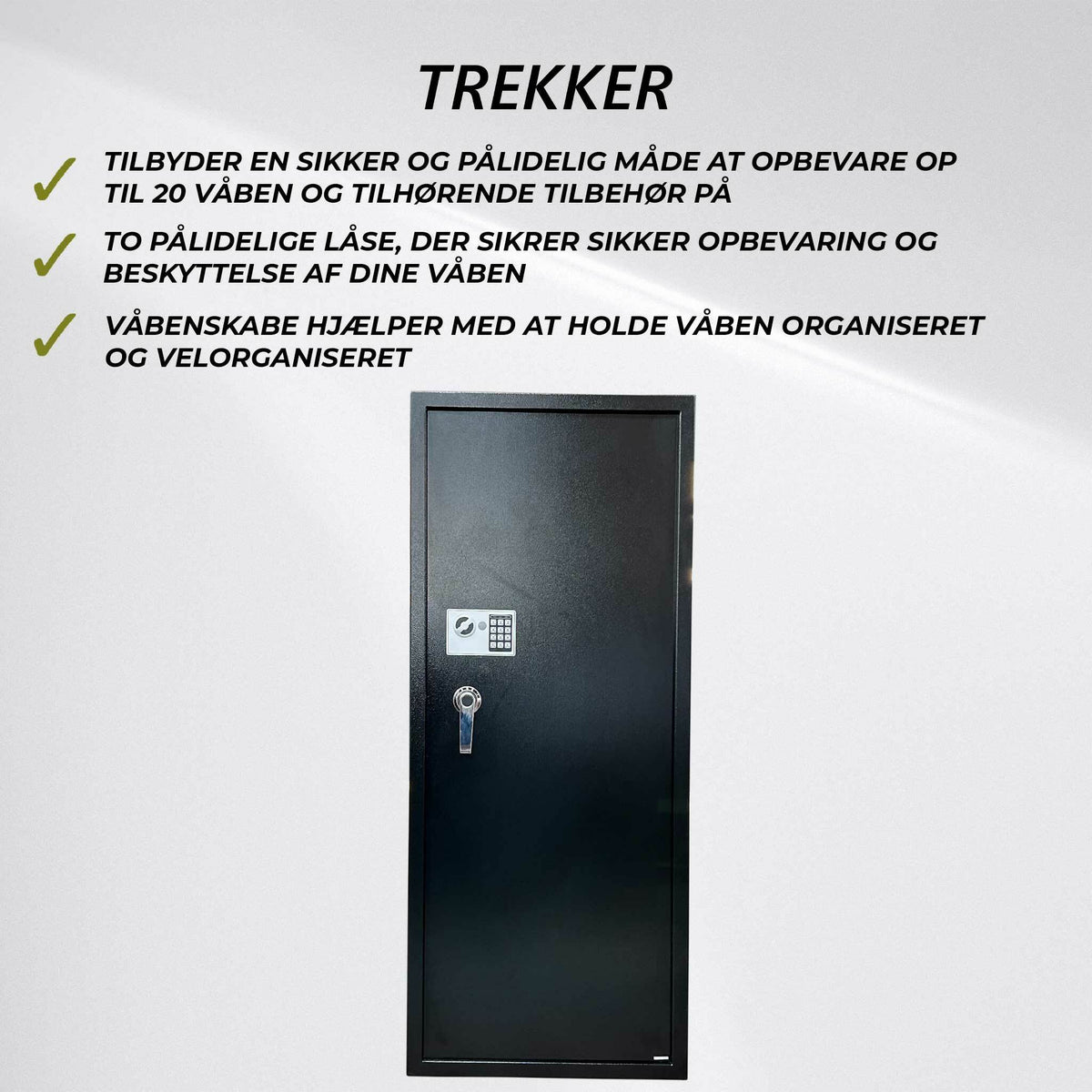 
              Trekker Armario de armas para 20 armas AS2000, negro, con cerradura digital