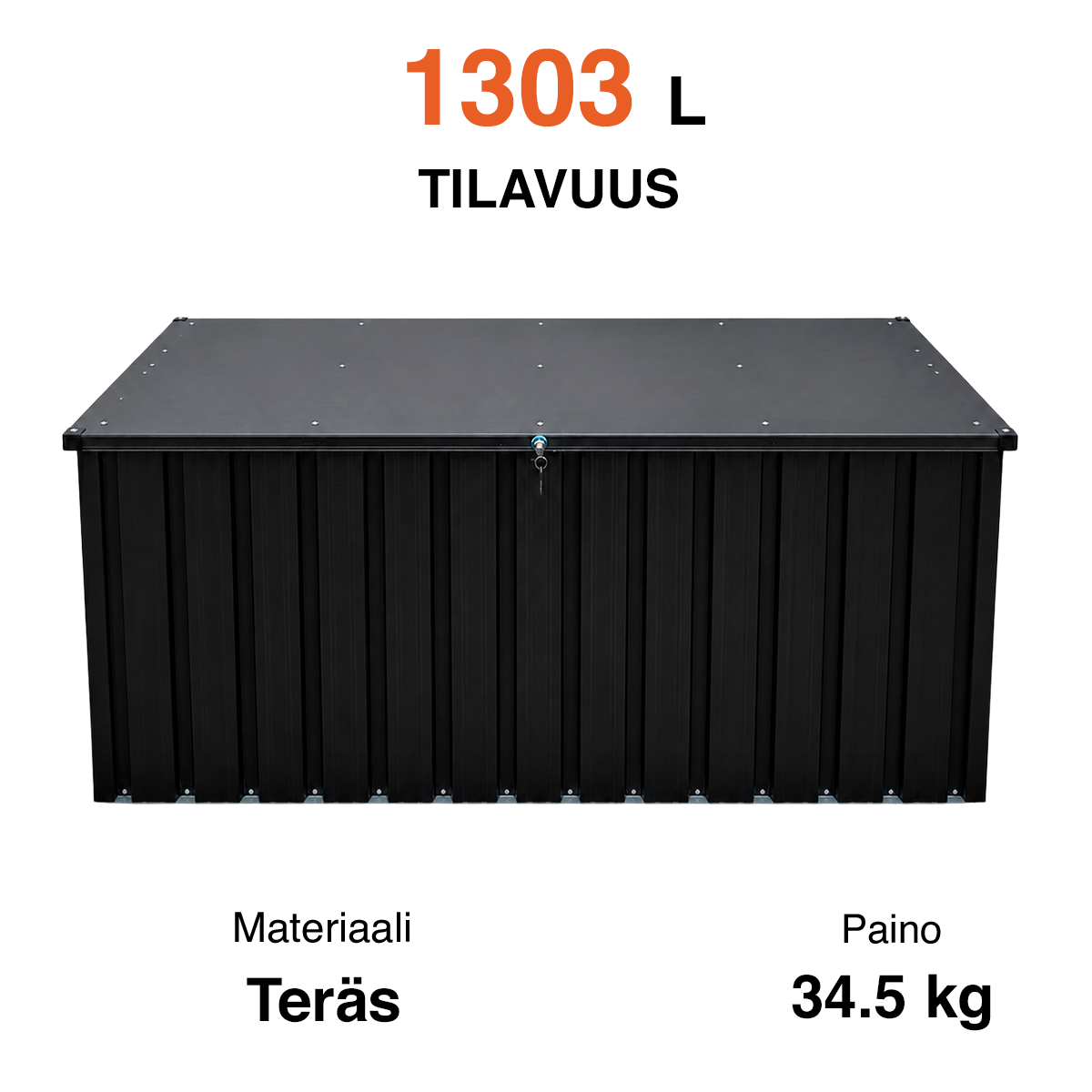 
              Fornorth udendørs opbevaringsboks 183x88x94 cm 1303L, sort