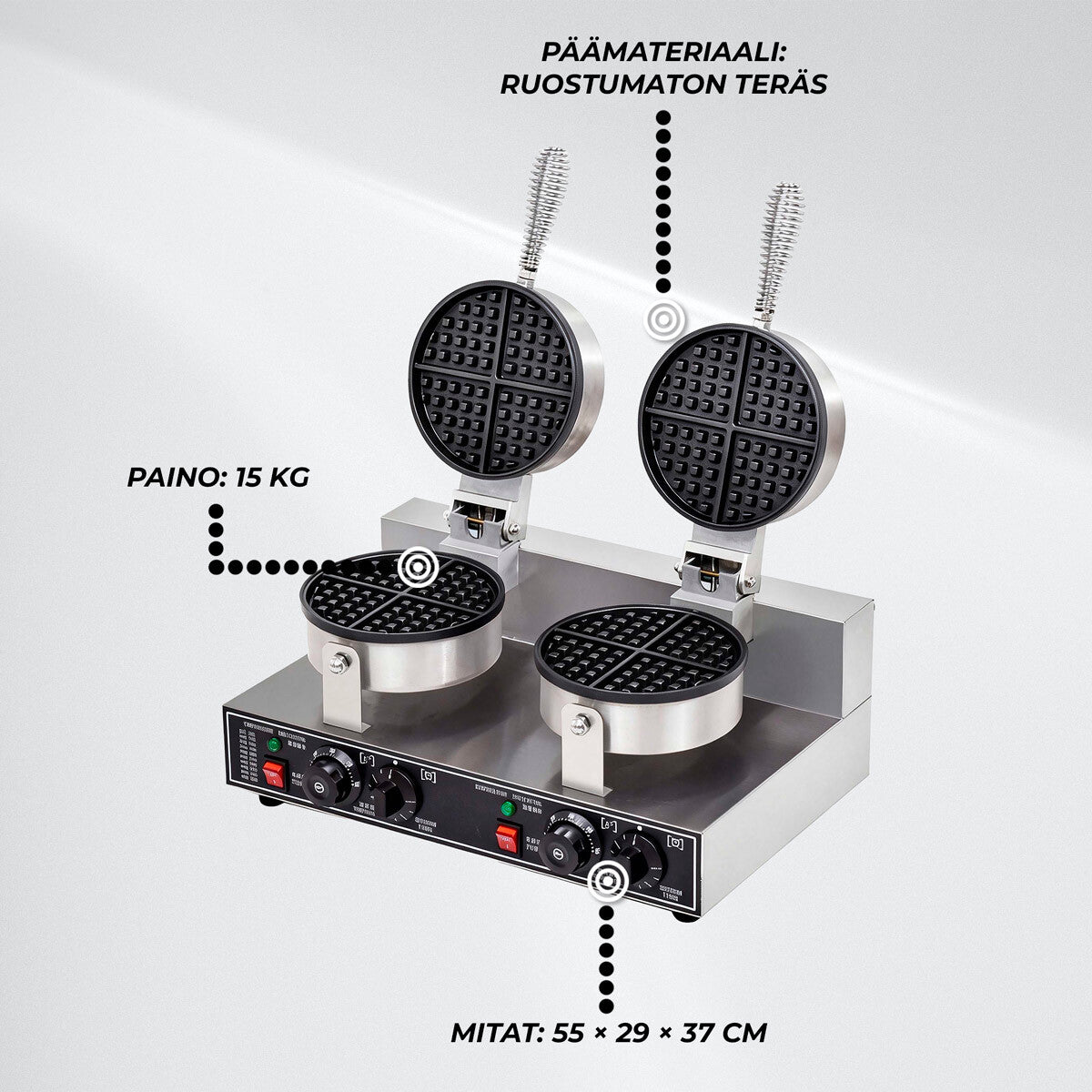 
              Lykke Vohvelirauta Double, 2,4 kW