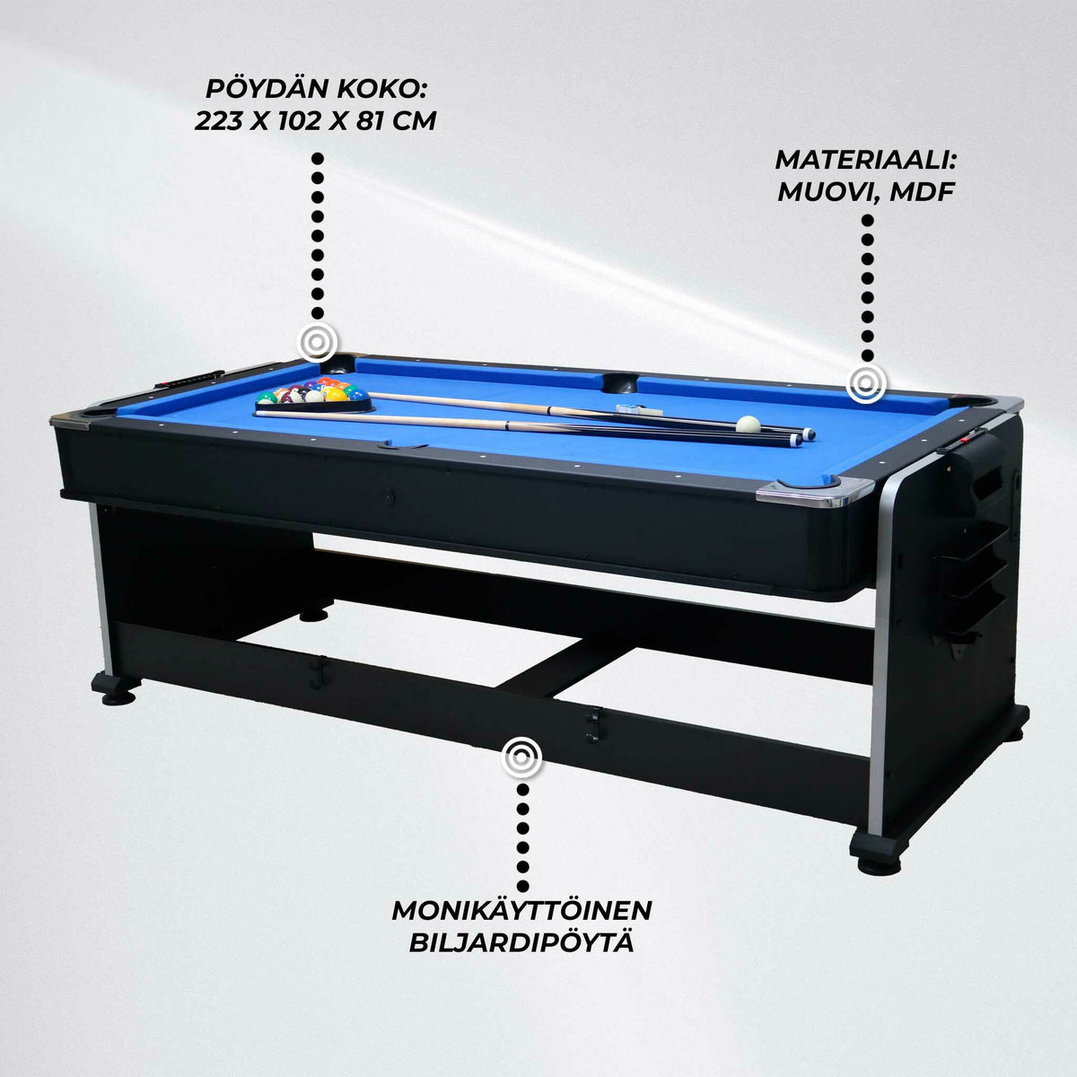 
              Nordcore Biljardipöytä 7´4-IN-1