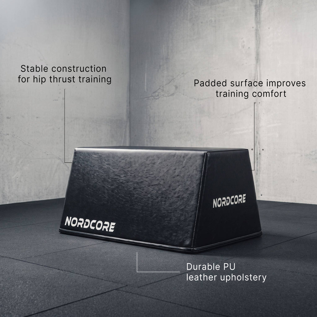 
              Nordcore Hip Thrust Bænk 60X30X45CM