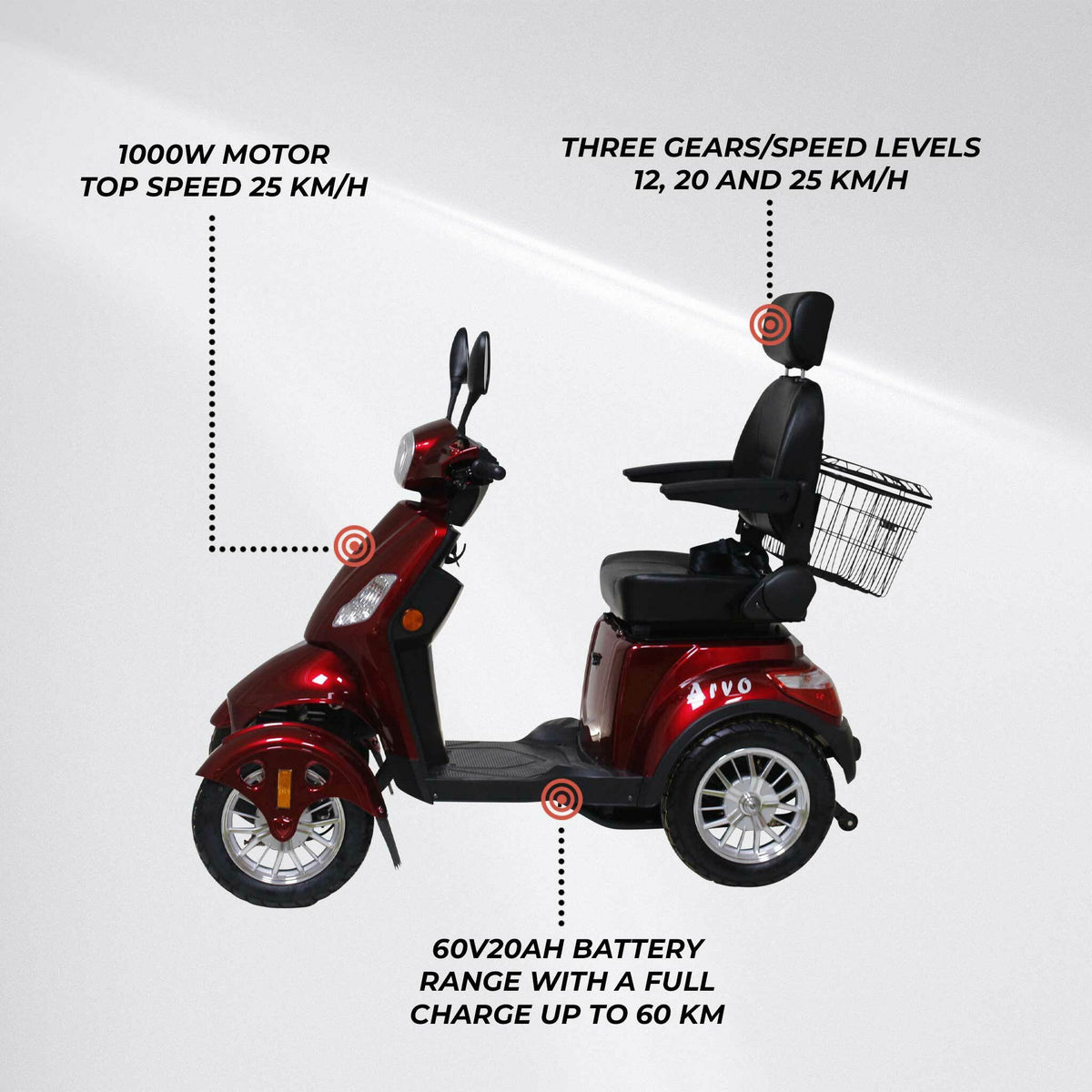 
              Arvo Seniorenmobil P400 Rot