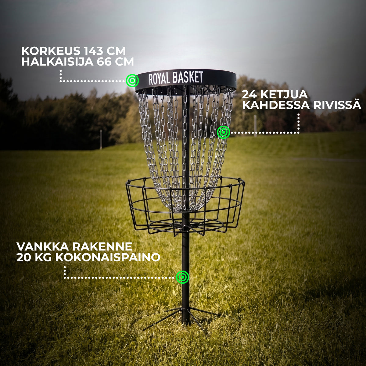 
              Viking Discs Royal Basket frisbeegolfkori, Black edition