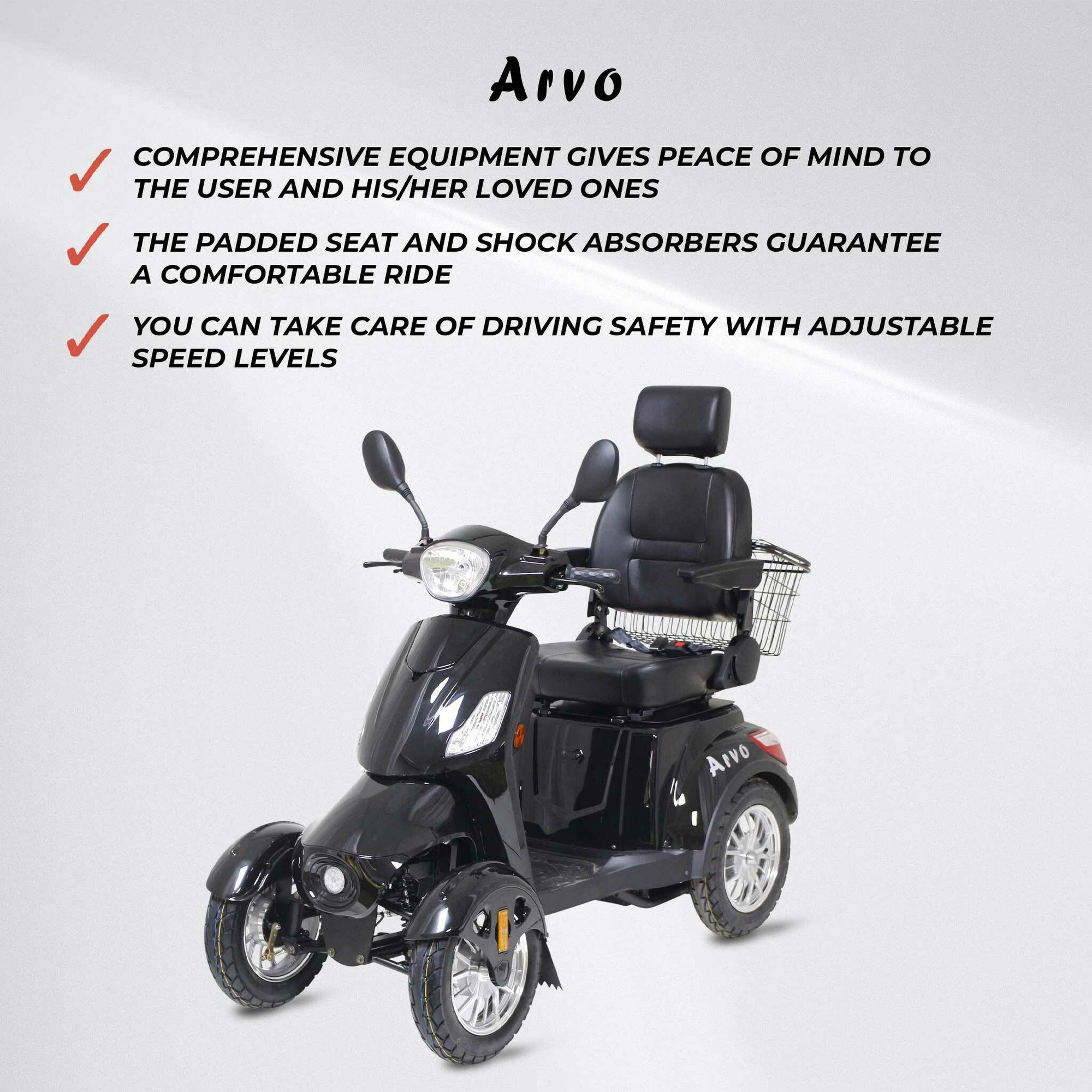 Arvo Scooter pour Handicapé P400 Noir