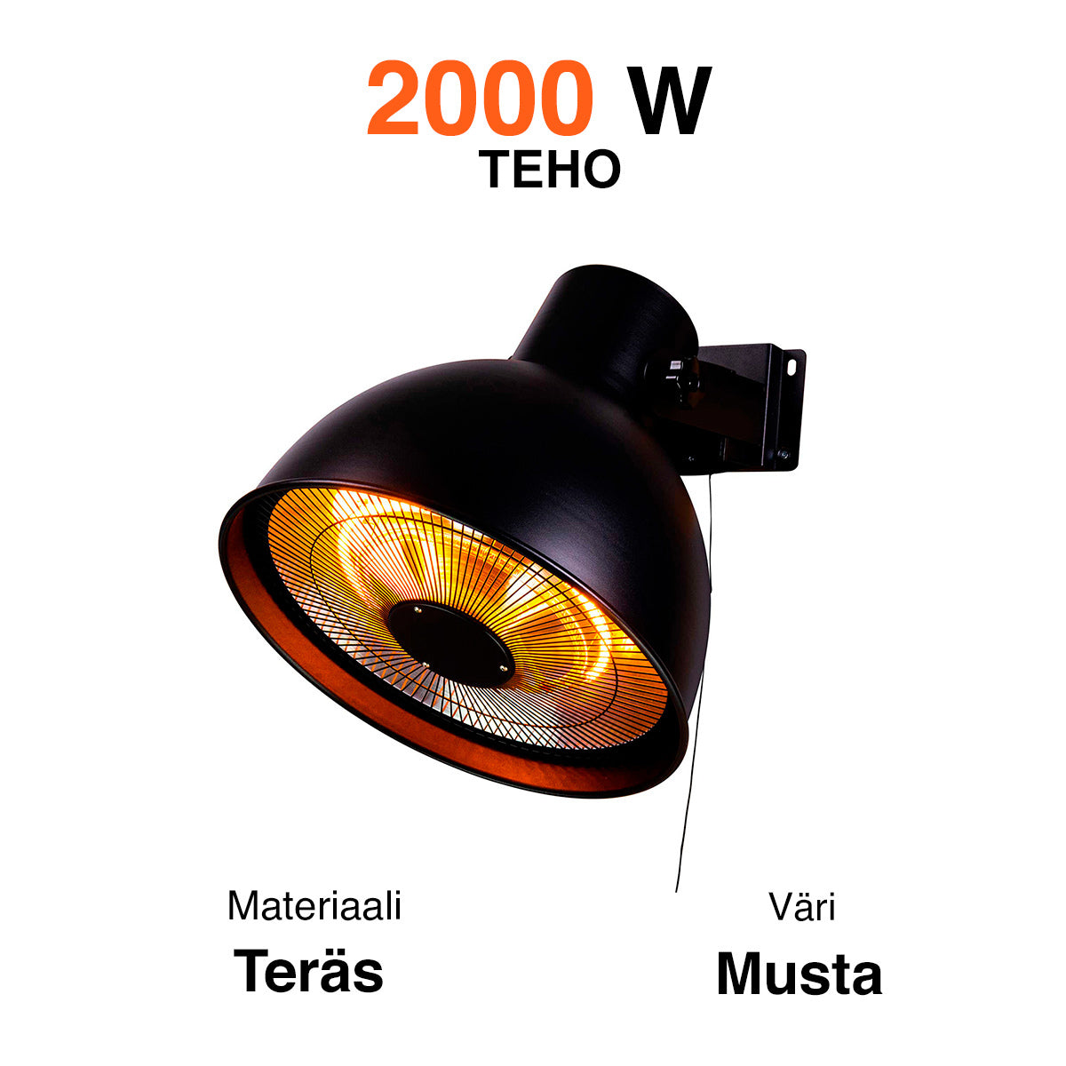 
              Fornorth Terrasverwarmer Wall Heater Deluxe 2000W, zwart