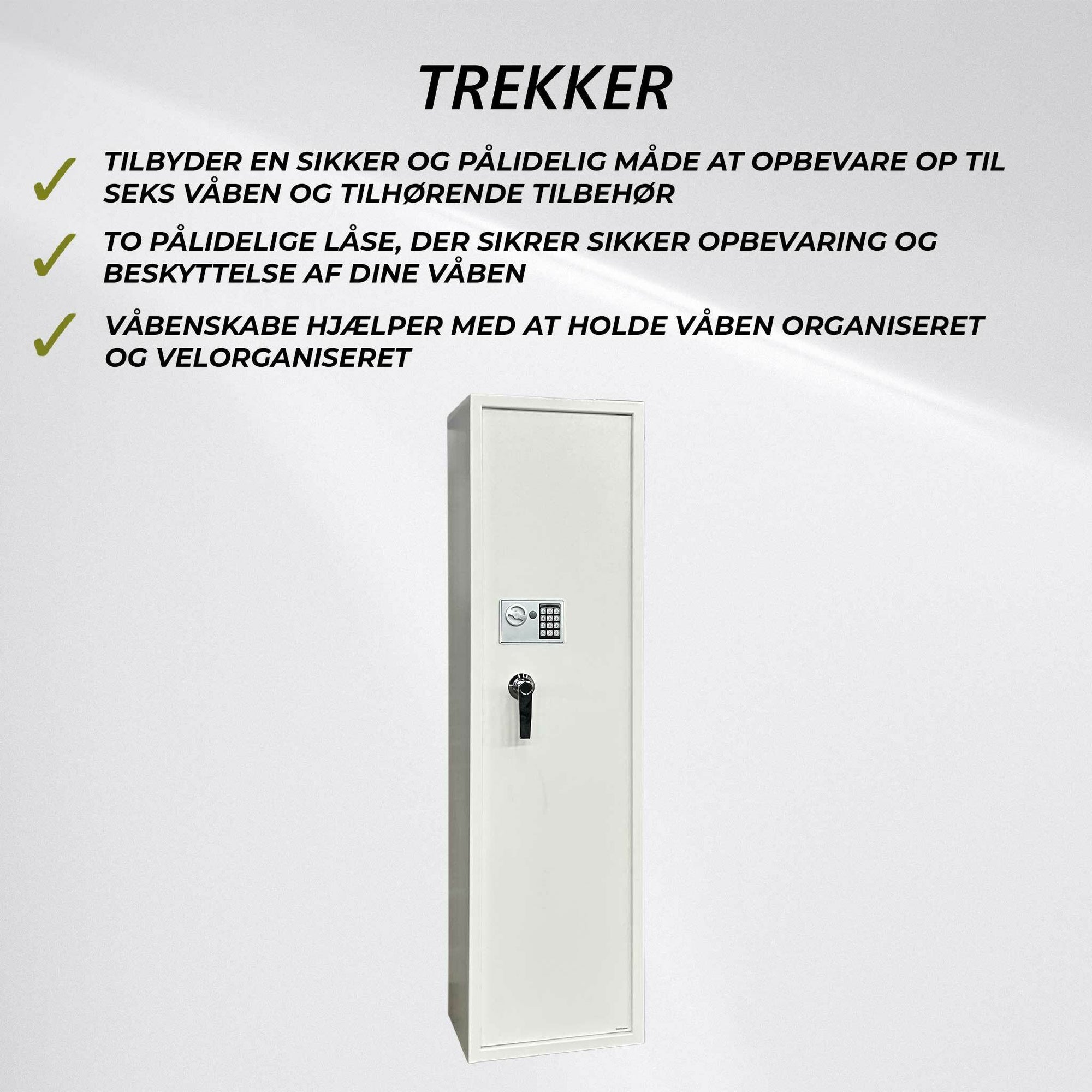 Trekker Gun Cabinet For 6 Guns AS600 v2 With Digital Lock, White