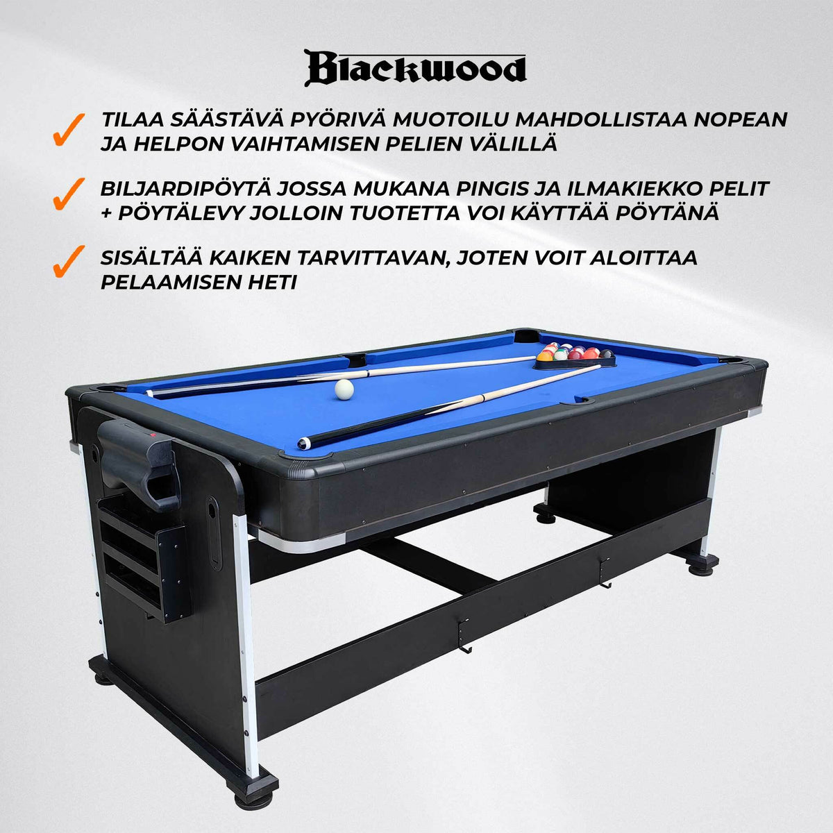 
              Blackwood Biljardipöytä 7&#39; 4-IN-1