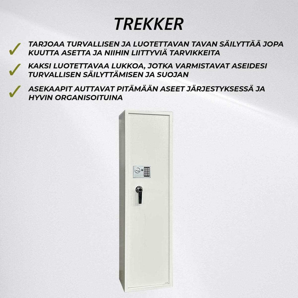 
              Trekker Asekaappi 6-asetta AS600 v2, digitaalilukolla, Valkoinen