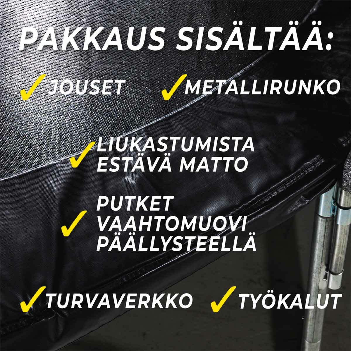 
              Stratos trampoliini 4,27m turvaverkolla