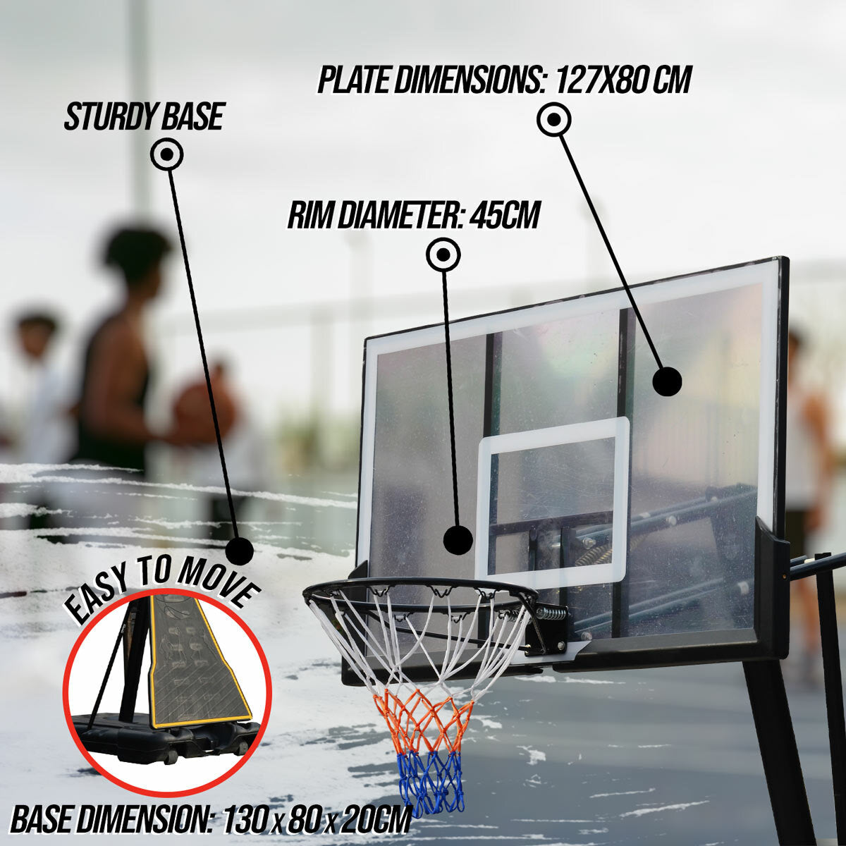 
              Canestro basket ProSport 2,45-3,05 m