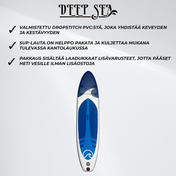 Deep Sea SUP Board Set XXL 330cm, Blue-White - 259,00 EUR - Nordic