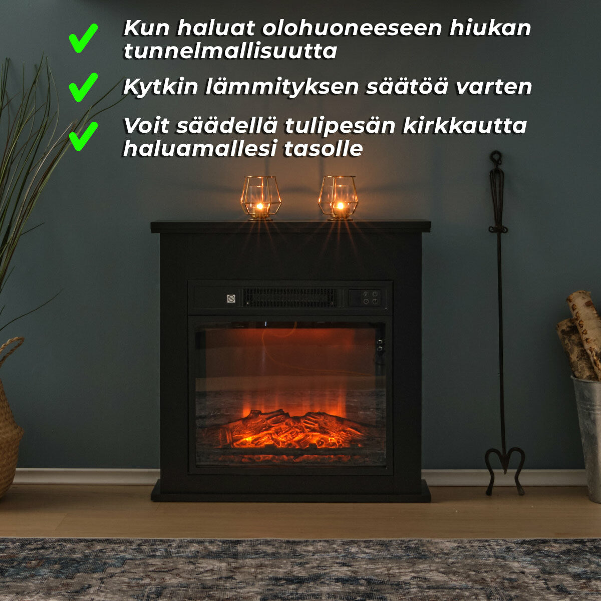 
              Lykke Sähkötakka S, 2000W, Musta