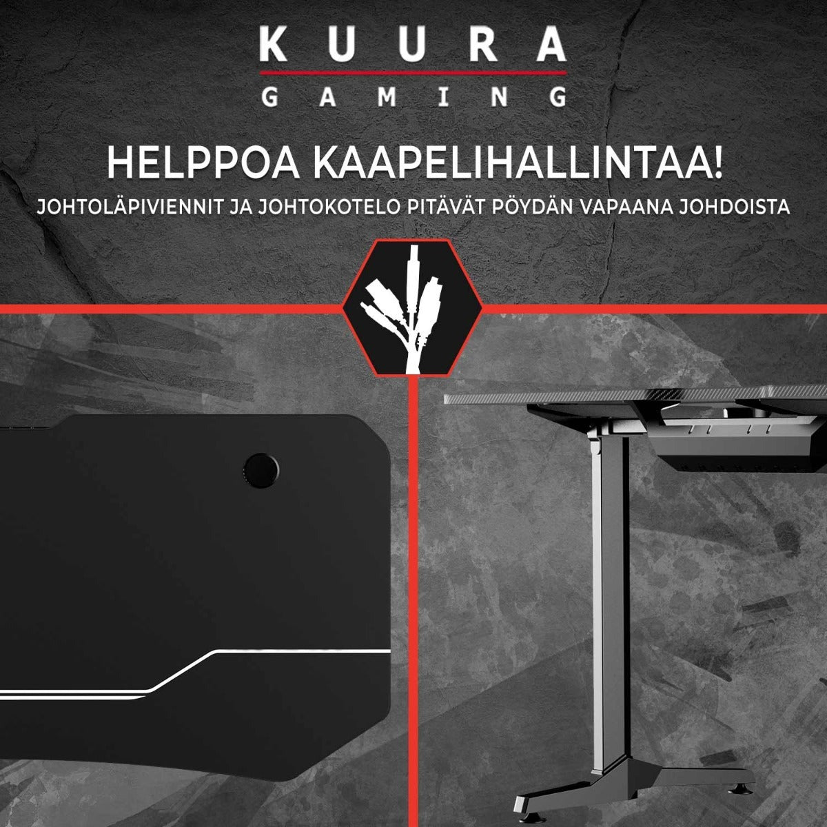 
              Kuura Gaming pelipöytä RGB